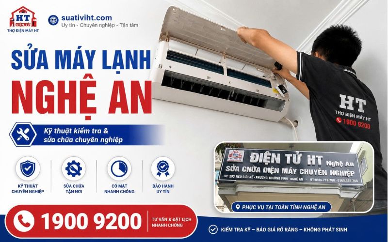 Sửa Máy Lạnh Nghệ An 5 Dịch vụ sửa máy lạnh Nghệ An tại nhà - Điện Tử HT.