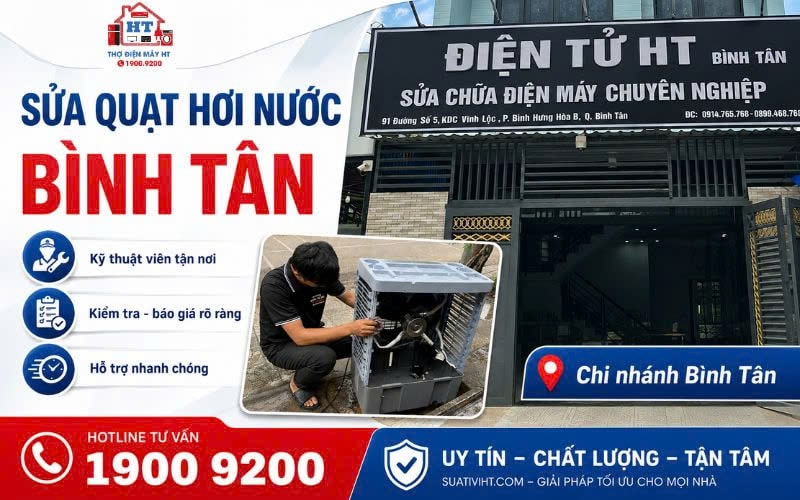 Sửa Quạt Hơi Nước Tại Nhà Bình Tân | Kiểm Tra & Báo Giá 10 Sửa quạt hơi nước tại nhà ở Bình Tân - Hệ Thống Điện Tử HT