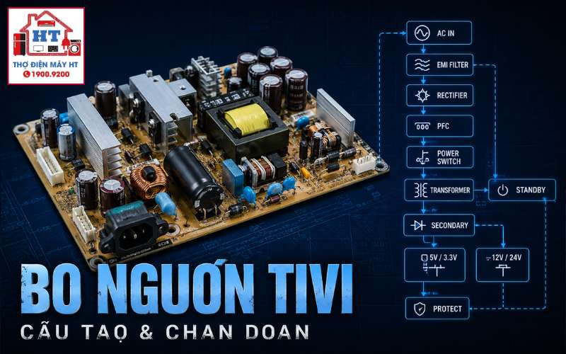 Bo nguồn Tivi: Đo từ standby, PFC đến nguồn thứ cấp