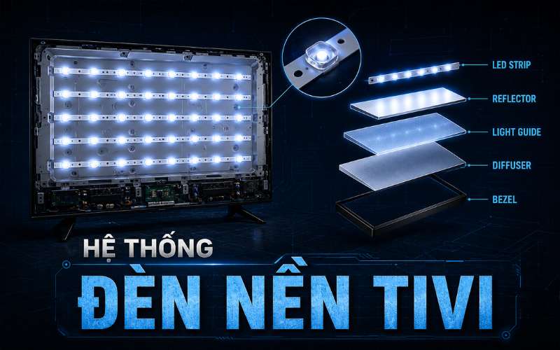 Đèn nền Tivi: Phân biệt lỗi LED, Driver và tín hiệu bật 1 Đèn nền Tivi: Phân biệt lỗi LED, Driver và tín hiệu bật