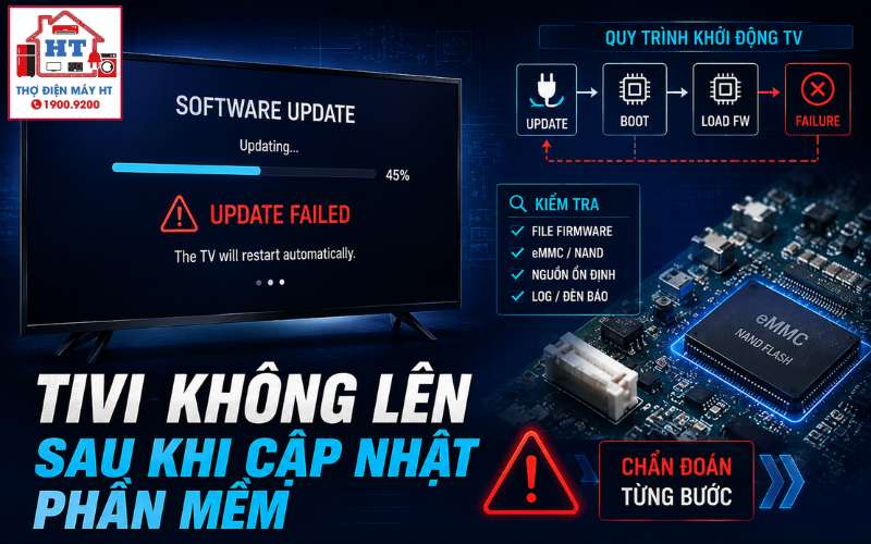 Tivi không lên sau cập nhật phần mềm: Firmware hay mainboard? 1 Tivi không lên sau cập nhật phần mềm: Firmware hay mainboard?