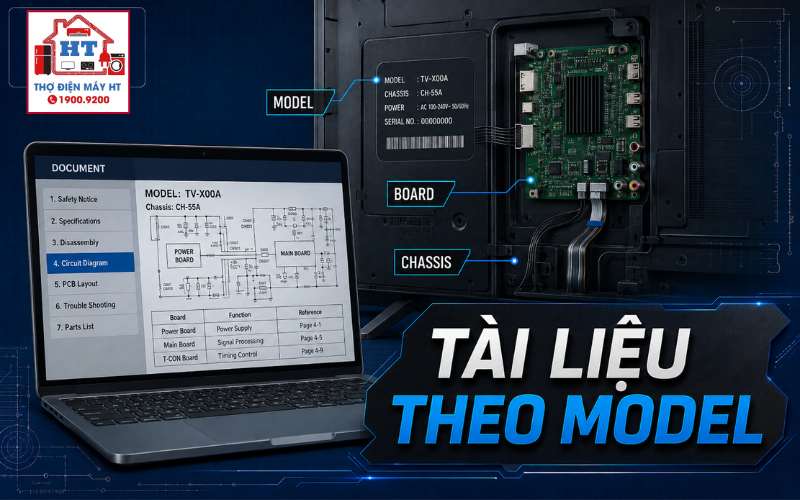 Tài liệu kỹ thuật Tivi: Tìm đúng manual, firmware và mã bo