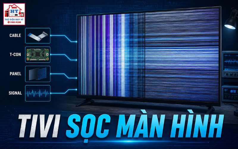 Tivi sọc màn hình: T-Con, cáp tín hiệu hay panel?