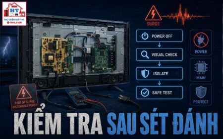 Tivi sau sét đánh: Kiểm tra gì trước để tránh hỏng thêm?