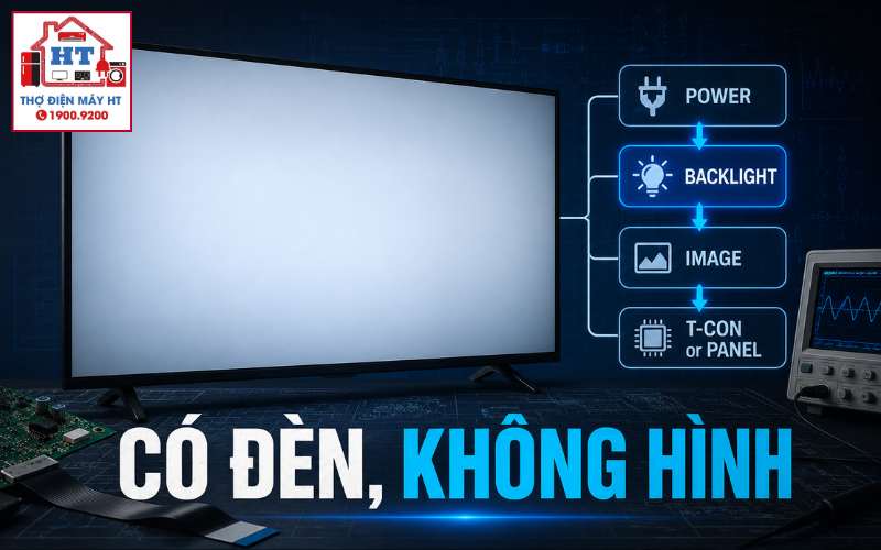 Tivi có đèn nền nhưng không có hình: Main, T-Con hay panel? 1 Tivi có đèn nền nhưng không có hình: Main, T-Con hay panel?