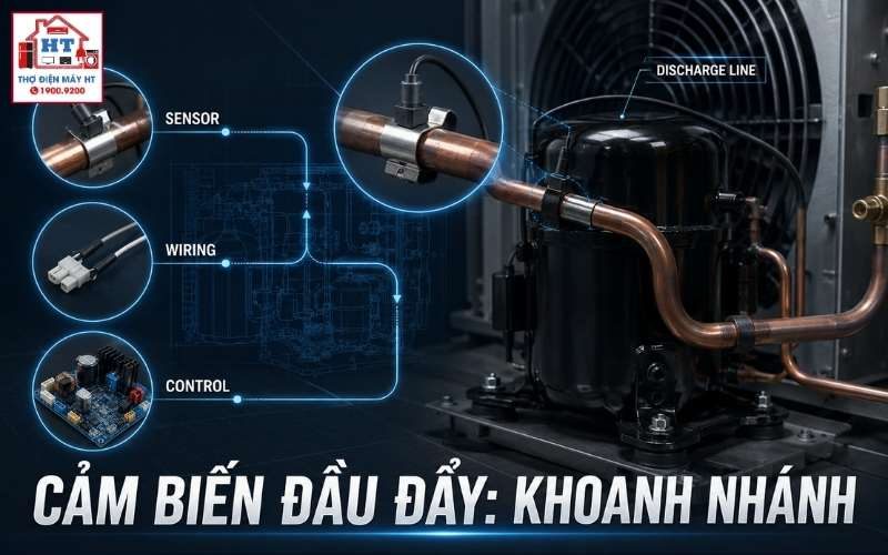 Cảm biến nhiệt độ đẩy máy nén: chẩn đoán theo model
