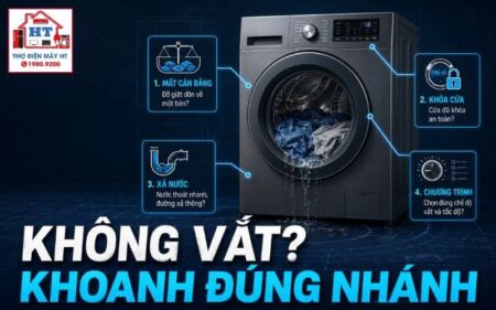 Chẩn đoán máy giặt không vắt: từ xả nước đến truyền động