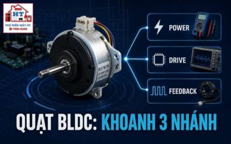 Quạt BLDC máy lạnh: chẩn đoán nguồn, drive và Hall/FG