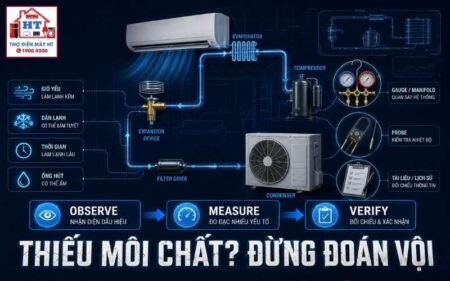 Máy lạnh thiếu gas hay rò môi chất? Chẩn đoán bằng phép đo