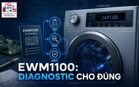Chế độ chẩn đoán Electrolux EWM1100: đọc alarm và test chức năng