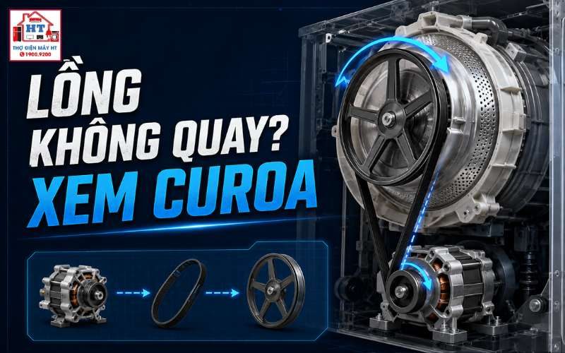 Dây curoa máy giặt: chẩn đoán trượt, lệch và truyền động
