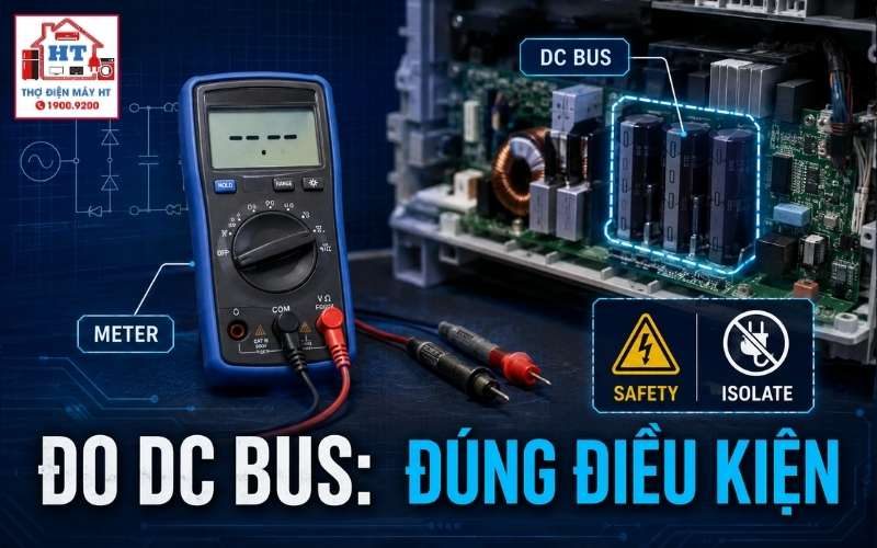 Đo DC bus/DC-link máy lạnh inverter: điều kiện đo và cách đọc 1 Đo DC bus/DC-link máy lạnh inverter: điều kiện đo và cách đọc
