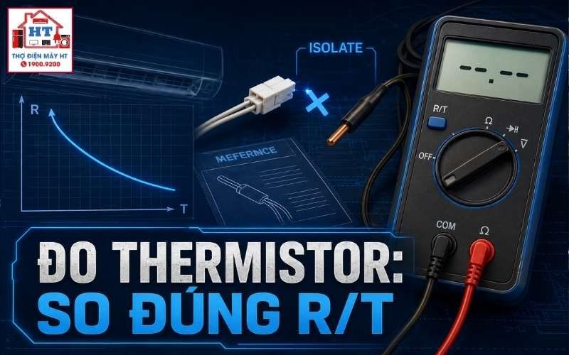 Đo thermistor máy lạnh: điều kiện đo và cách đọc bảng R/T 1 Đo thermistor máy lạnh: điều kiện đo và cách đọc bảng R/T