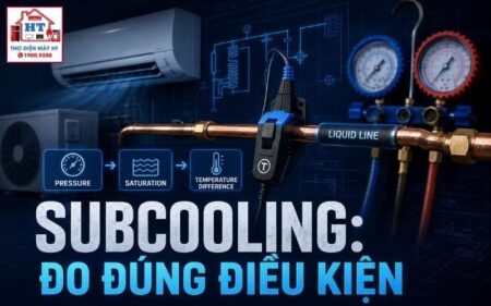 Đo subcooling máy lạnh: công thức, điều kiện đo và cách đọc