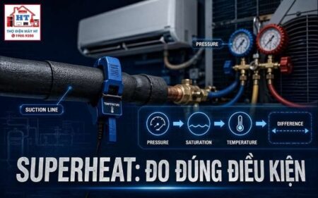 Đo superheat máy lạnh: công thức, điều kiện đo và cách đọc