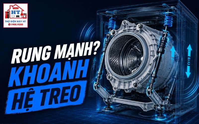 Giảm xóc & hệ treo máy giặt: chẩn đoán rung và mất cân bằng