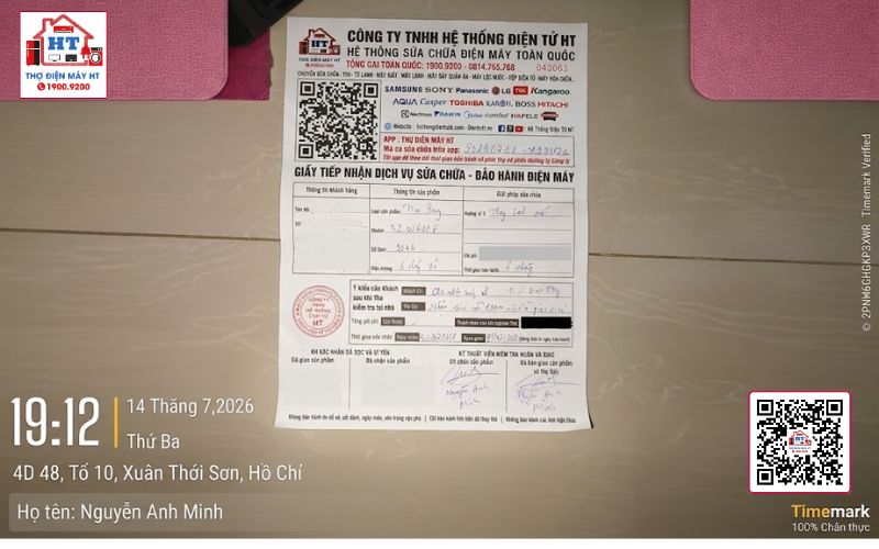 Giấy tiếp nhận sửa chữa điện máy Giấy tiếp nhận sửa chữa điện máy, chứng nhận ủy quyền đối tác bảo hành sản phẩm điện tử.