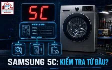 Lỗi 5C máy giặt Samsung: chẩn đoán hệ thống xả nước