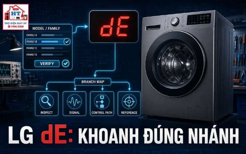 Lỗi dE máy giặt LG: chẩn đoán cửa, khóa cửa và tín hiệu liên quan 1 Lỗi dE máy giặt LG: chẩn đoán cửa, khóa cửa và tín hiệu liên quan