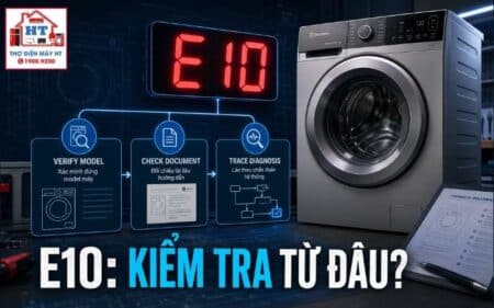 Lỗi E10 máy giặt Electrolux: chẩn đoán nhóm cấp nước theo dòng