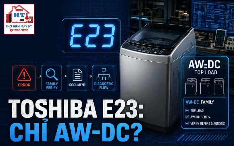 Lỗi E23 máy giặt Toshiba AW-DC: chẩn đoán đúng dòng máy 1 Lỗi E23 máy giặt Toshiba AW-DC: chẩn đoán đúng dòng máy