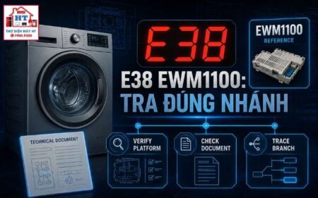 Lỗi E38 máy giặt Electrolux EWM1100: chẩn đoán pressure chamber