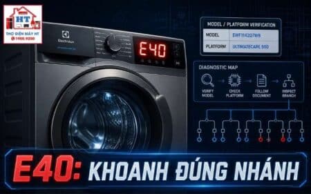 Lỗi E40 máy giặt Electrolux: chẩn đoán nhóm cửa và khóa cửa