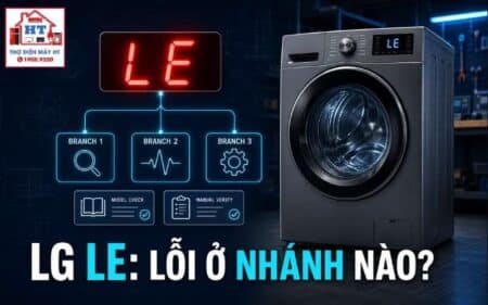 Lỗi LE máy giặt LG: chẩn đoán motor, tải và feedback