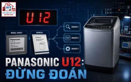 Lỗi U12 máy giặt Panasonic: chẩn đoán trạng thái cửa theo model
