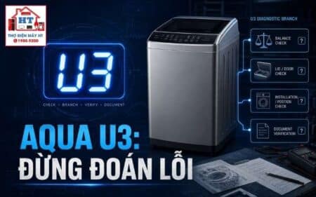 Lỗi U3 máy giặt AQUA cửa trên: chẩn đoán mất cân bằng