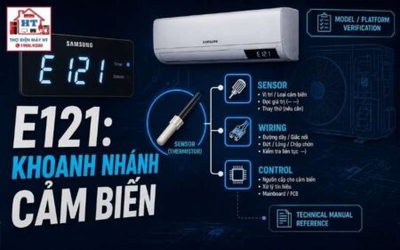 Lỗi E121 Samsung: kiểm tra cảm biến theo model/platform
