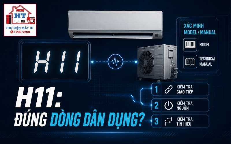 Lỗi H11 Panasonic dân dụng: kiểm tra giao tiếp theo model 1 Lỗi H11 Panasonic dân dụng: kiểm tra giao tiếp theo model