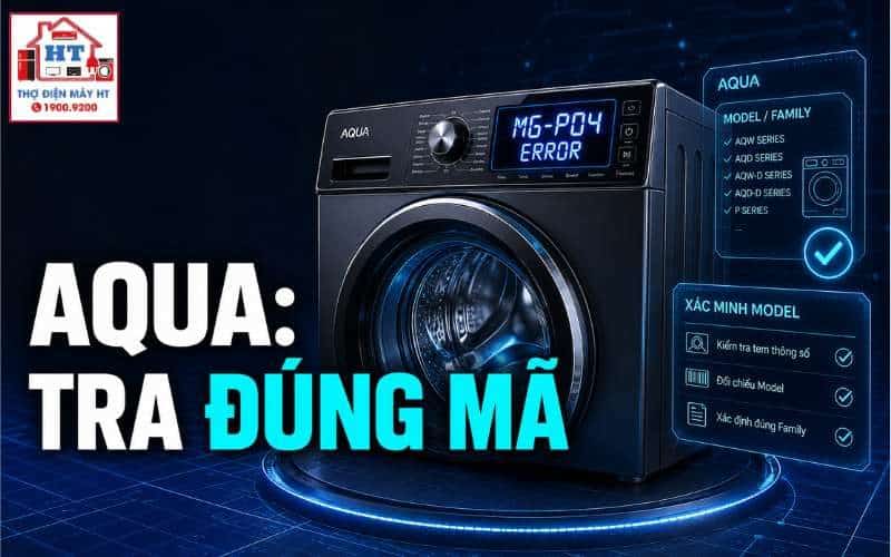 Mã lỗi máy giặt AQUA: tra đúng cửa trên, cửa ngang và model