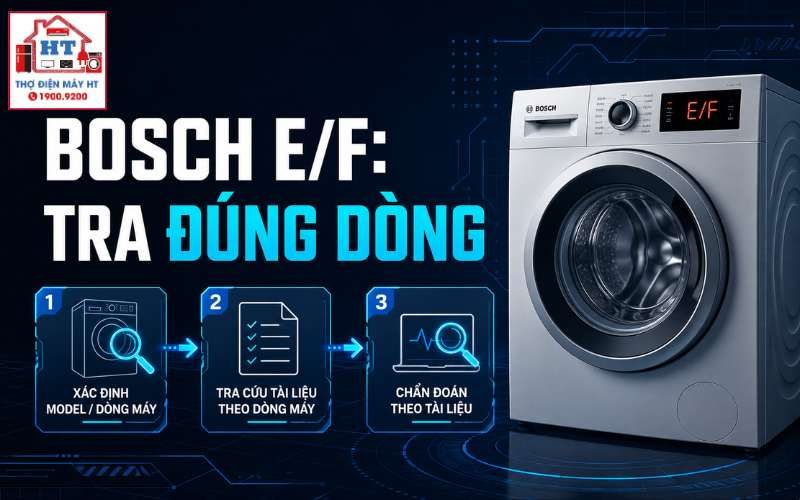 Mã lỗi máy giặt Bosch: tra cứu E/F theo đúng dòng máy 1 Mã lỗi máy giặt Bosch: tra cứu E/F theo đúng dòng máy