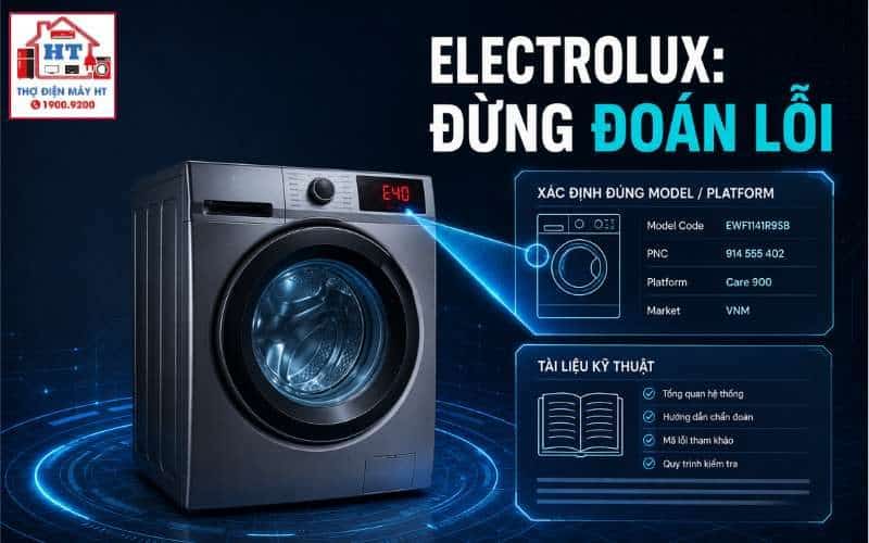 Mã lỗi máy giặt Electrolux: tra theo platform và model 1 Mã lỗi máy giặt Electrolux: tra theo platform và model
