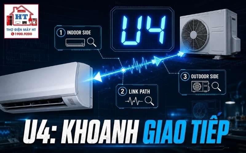 Lỗi U4 Daikin: chẩn đoán giao tiếp dàn lạnh–dàn nóng 1 Lỗi U4 Daikin: chẩn đoán giao tiếp dàn lạnh–dàn nóng