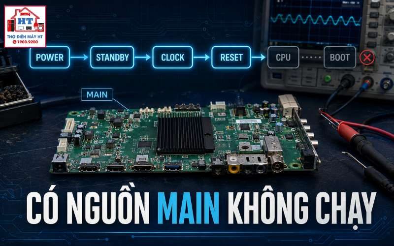 Mainboard Tivi có nguồn nhưng không chạy: Kiểm tra Clock hay Reset?