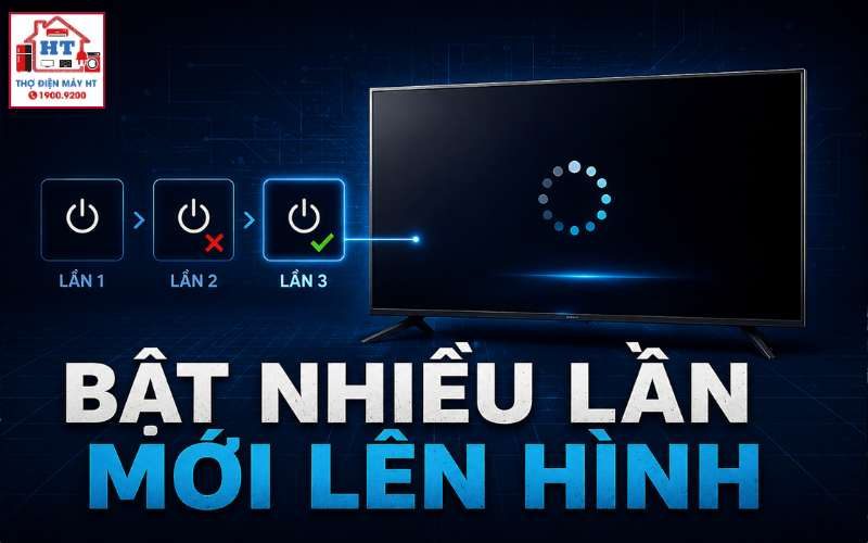 Tivi bật nhiều lần mới lên hình: Nguồn chập chờn hay mainboard? 1 Tivi bật nhiều lần mới lên hình: Nguồn chập chờn hay mainboard?