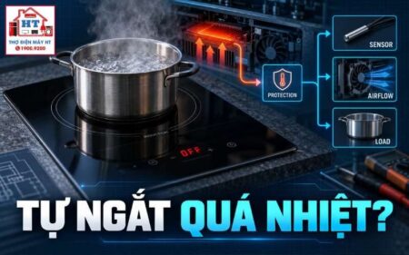 Bếp từ tự ngắt, quá nhiệt: chẩn đoán cảm biến và bảo vệ