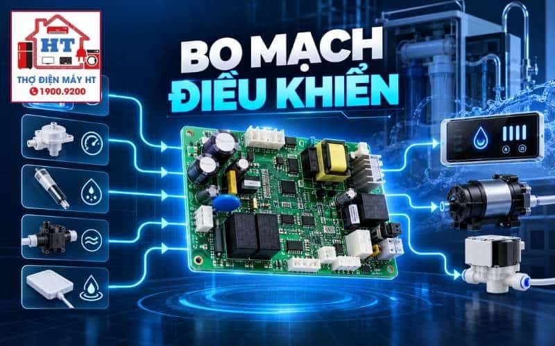 Bo mạch máy lọc nước: đường nguồn, tải, sensor và fault isolation