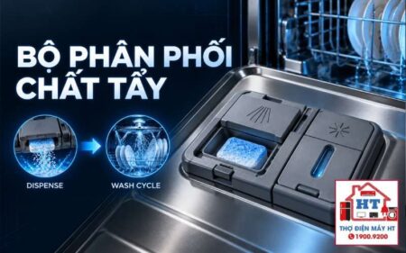 Bộ phân phối chất tẩy rửa máy rửa bát: cơ cấu và mạch