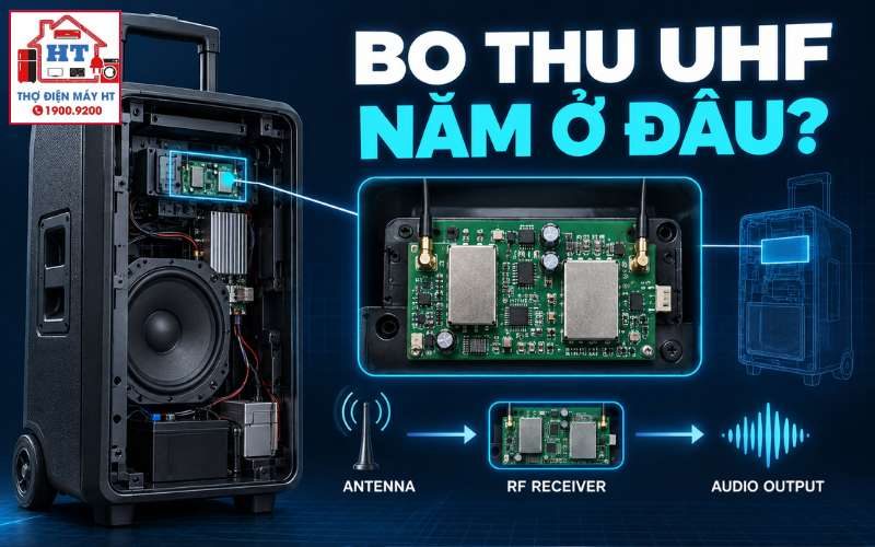 Bo thu UHF, mạch micro loa kéo: khối RF và audio-out