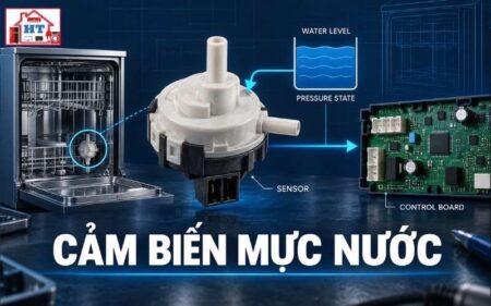 Cảm biến mực nước máy rửa bát: áp suất, tín hiệu và lỗi