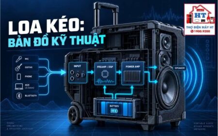 Cấu tạo loa kéo: sơ đồ khối nguồn, DSP, công suất, RF