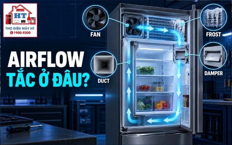 Chẩn đoán airflow tủ lạnh: quạt, đường gió và chênh nhiệt 1 Chẩn đoán airflow tủ lạnh: quạt, đường gió và chênh nhiệt