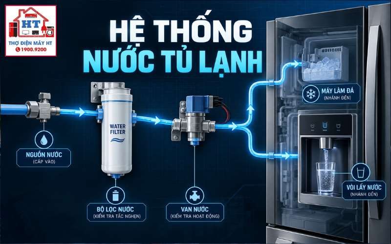 Chẩn đoán hệ thống nước tủ lạnh: valve, flow và dispenser 1 Chẩn đoán hệ thống nước tủ lạnh: valve, flow và dispenser