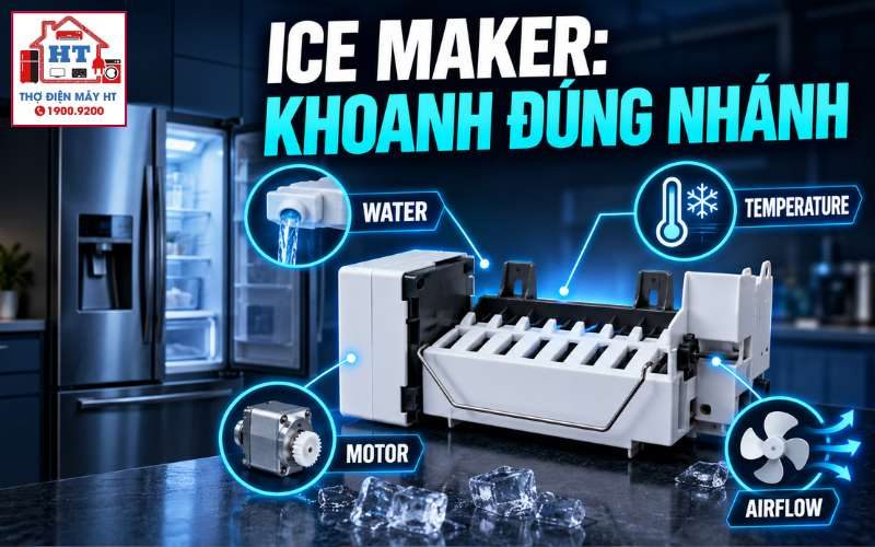 Chẩn đoán Ice Maker tủ lạnh: lạnh, nước, sensor và actuator 1 Chẩn đoán Ice Maker tủ lạnh: lạnh, nước, sensor và actuator