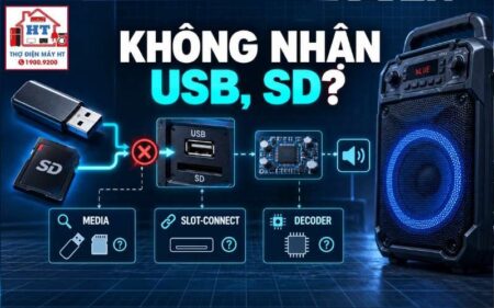 Loa kéo không nhận USB/SD: chẩn đoán port và decoder