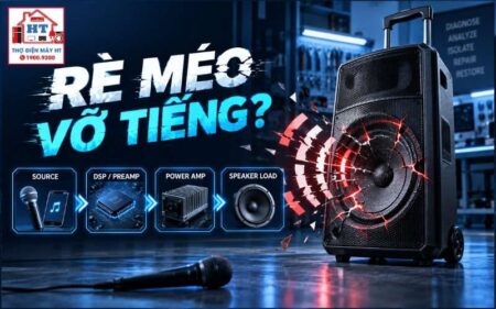 Loa kéo bị rè, méo, vỡ tiếng: chẩn đoán theo signal path