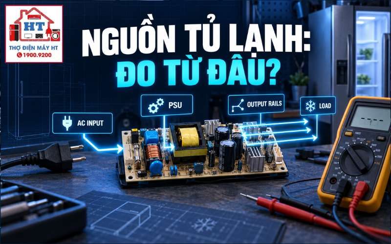 Chẩn đoán nguồn tủ lạnh: AC đầu vào, PSU và rail nguồn 1 Chẩn đoán nguồn tủ lạnh: AC đầu vào, PSU và rail nguồn